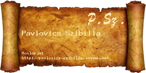 Pavlovics Szibilla névjegykártya